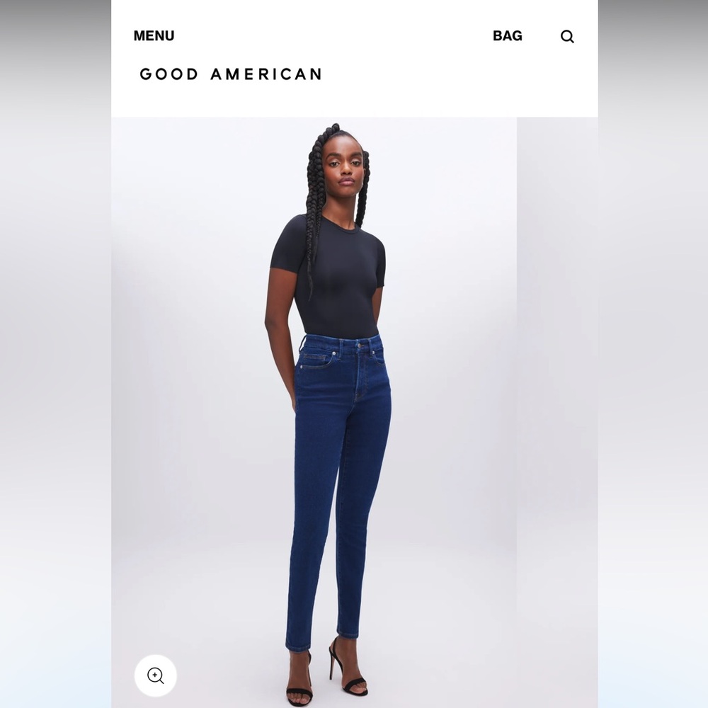 Good American fits good waist skinny jeans color: blue 821. Size 00-4